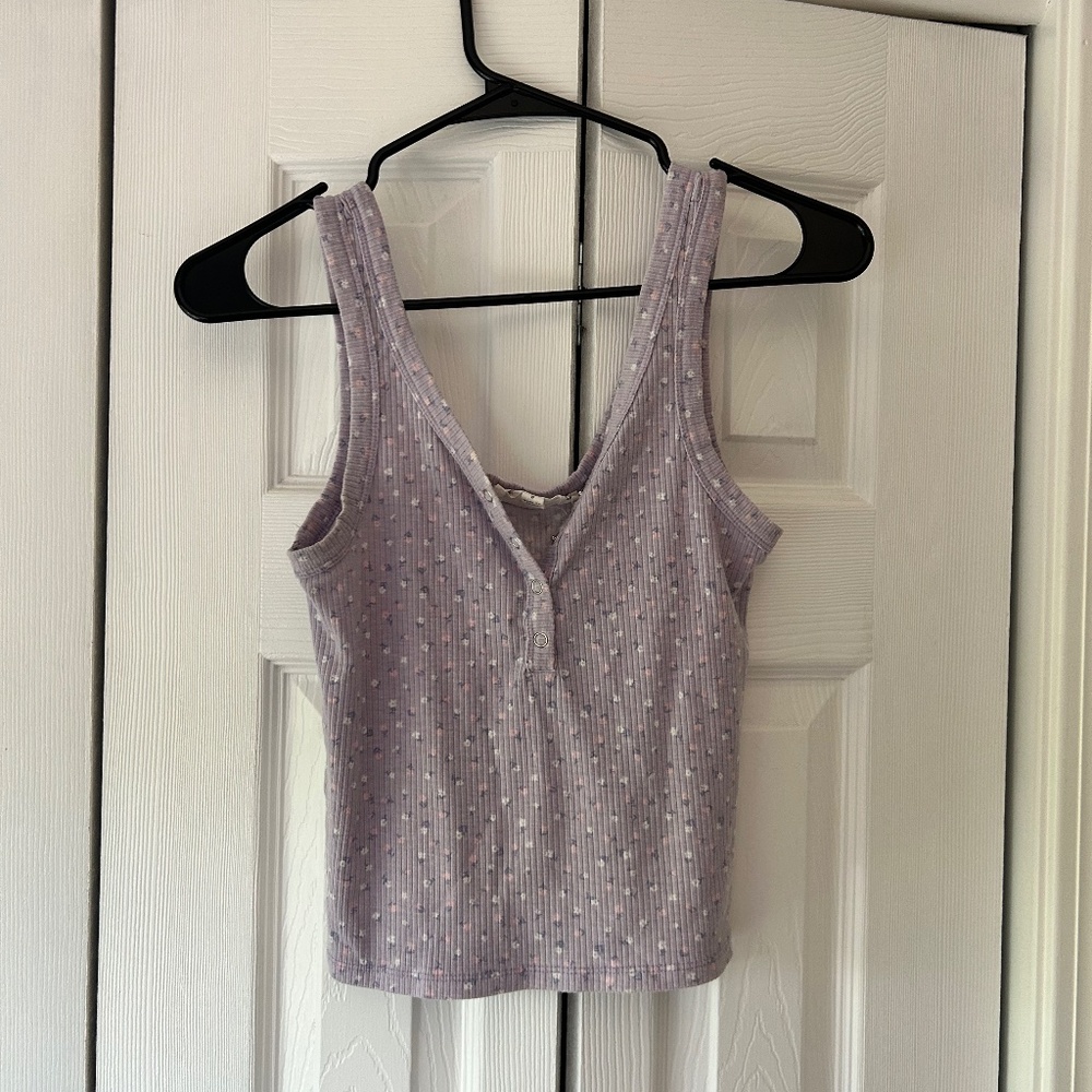 Coquette Floral Lavender Tank Top